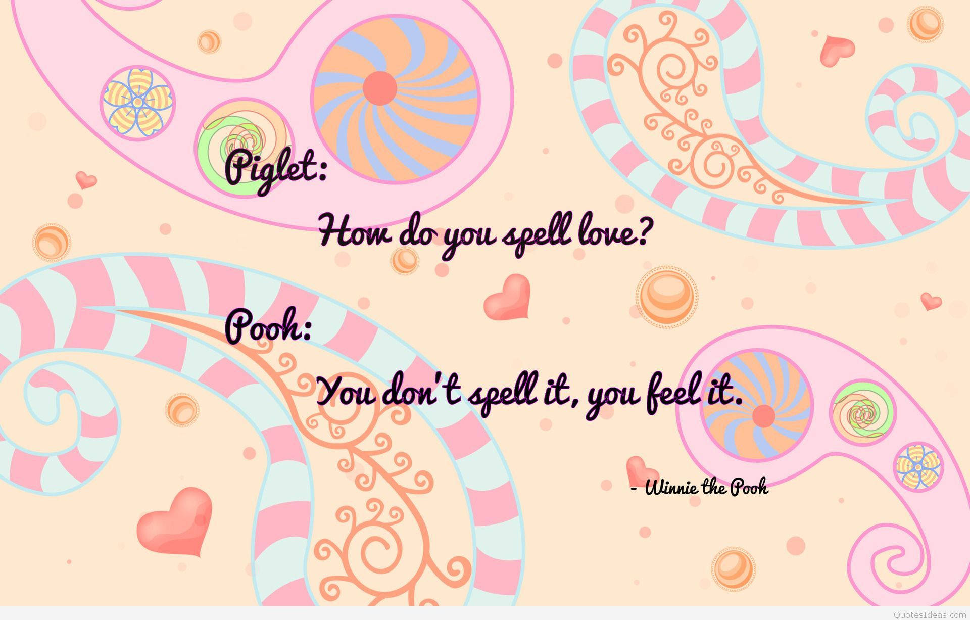 Winnie The Pooh Quotes In Aesthetic Pink Wallpaper