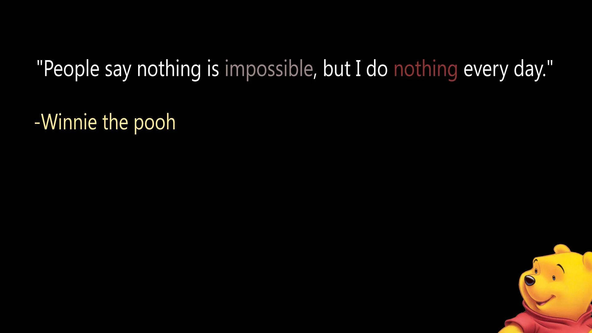 Winnie The Pooh Quotes In Black Wallpaper