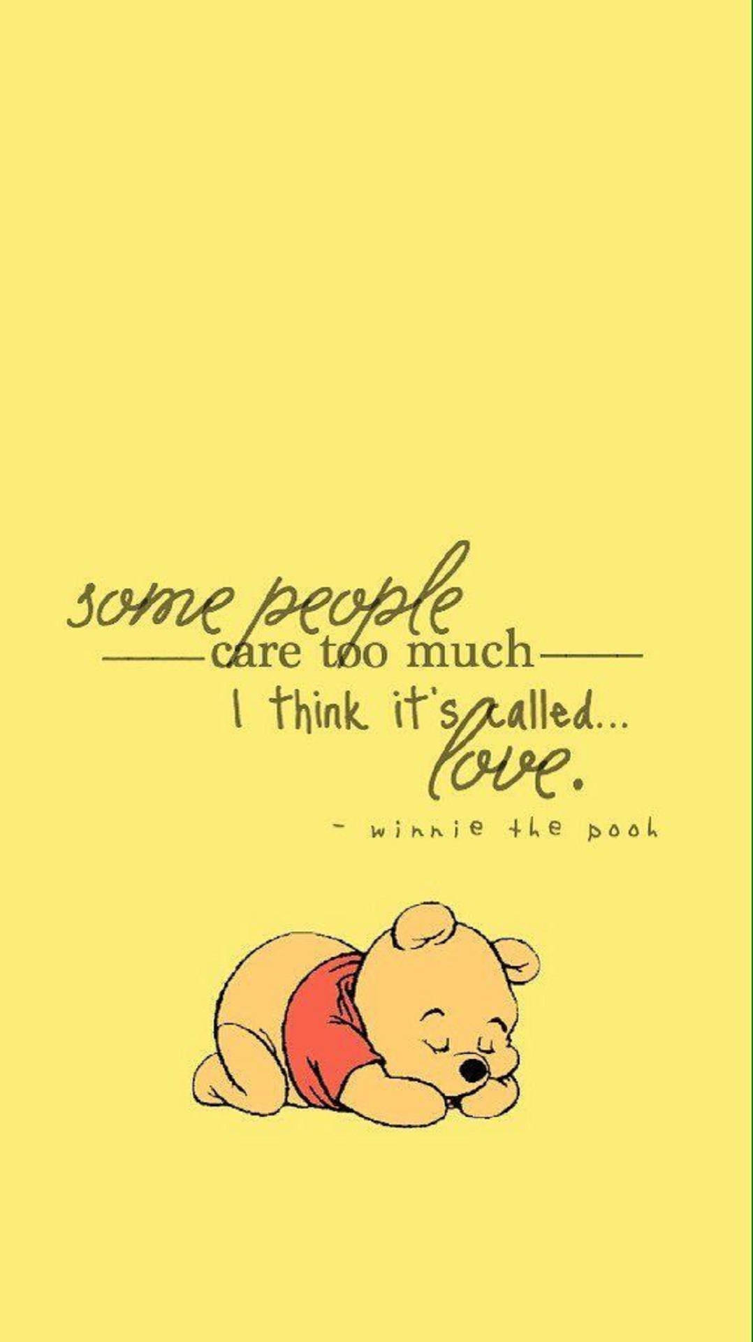 Winnie The Pooh Quotes In Yellow Wallpaper