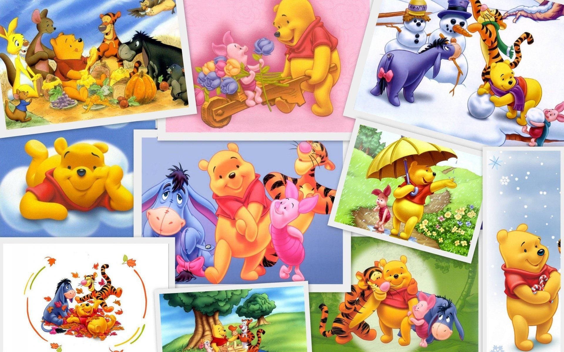 Winnie the Pooh enjoying a relaxed picnic with Tigger Wallpaper