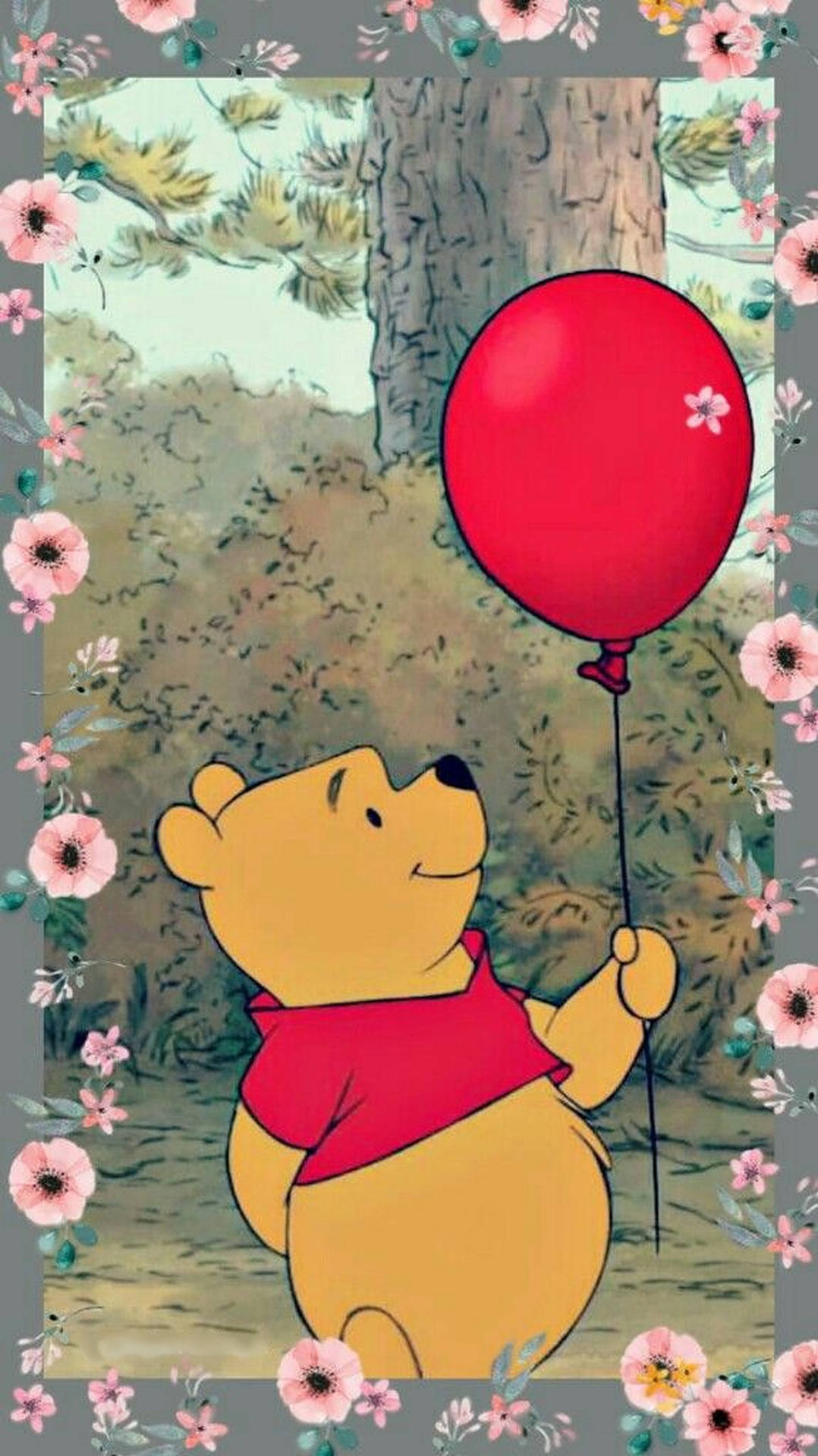 Winnie The Pooh With Balloon Background