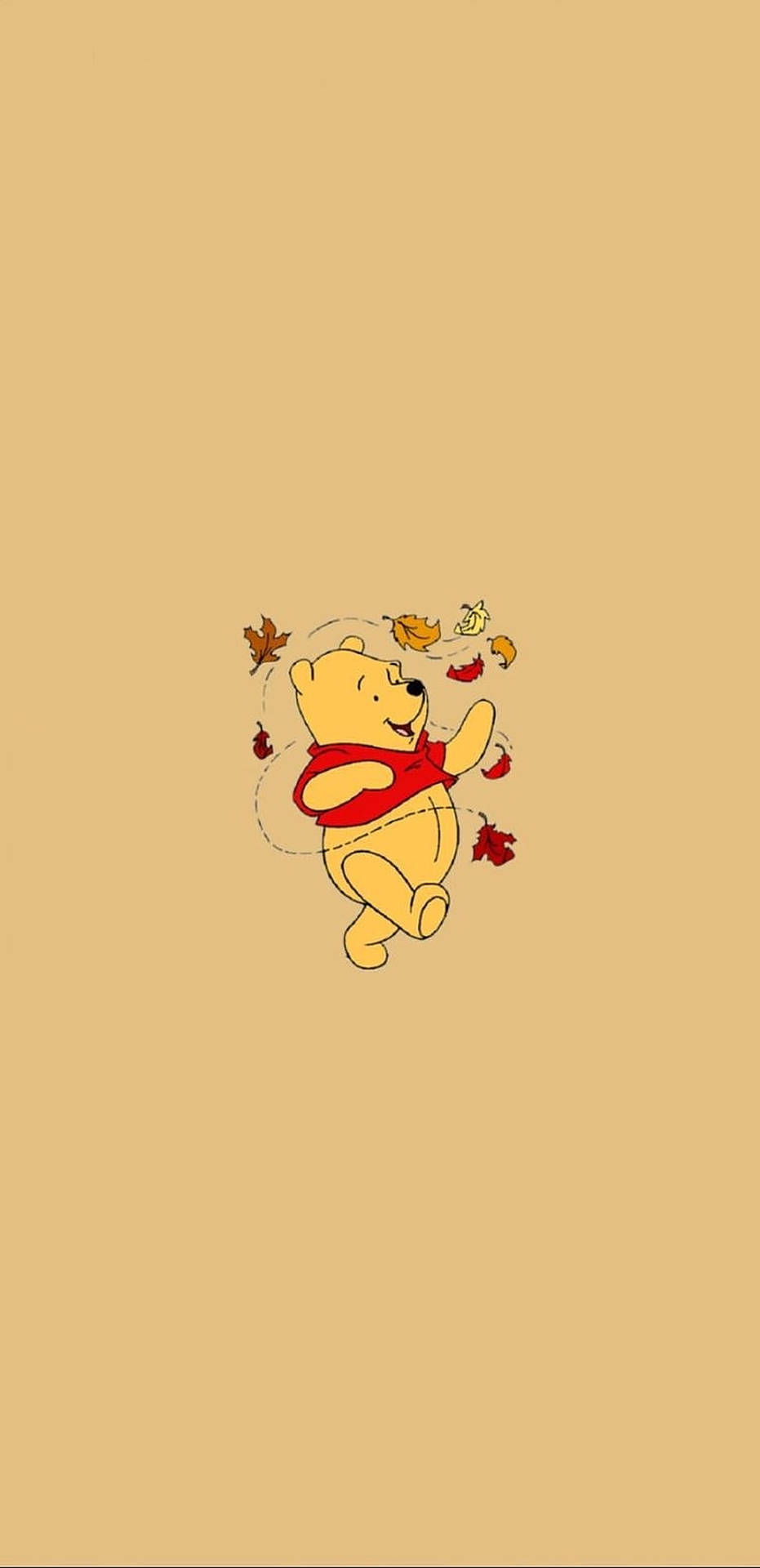 Winnie The Pooh med blade Wallpaper