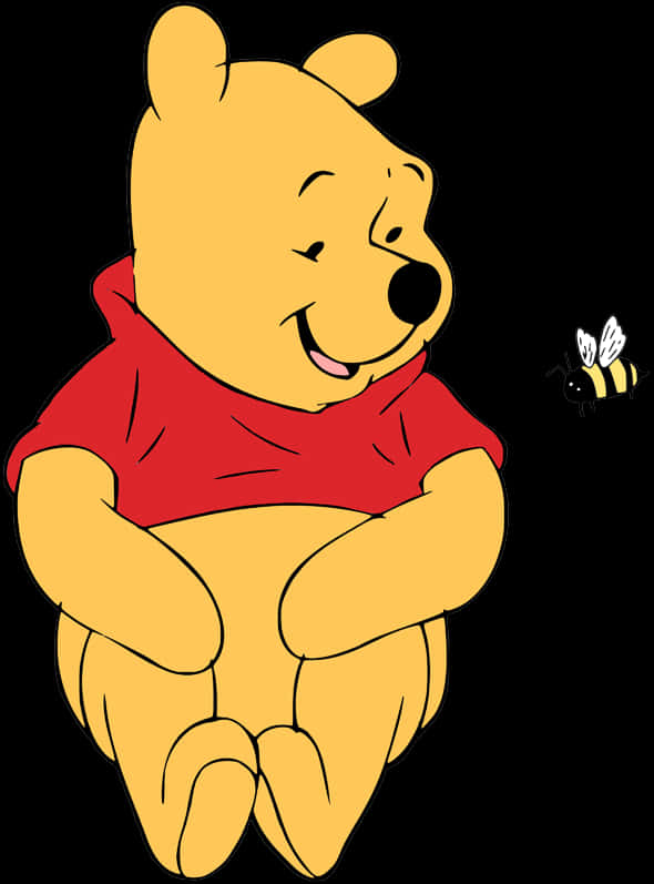 Winnie The Poohand Bee Illustration PNG