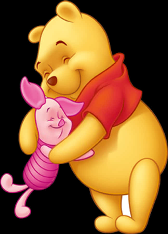 Download Winnie The Poohand Piglet Hug | Wallpapers.com