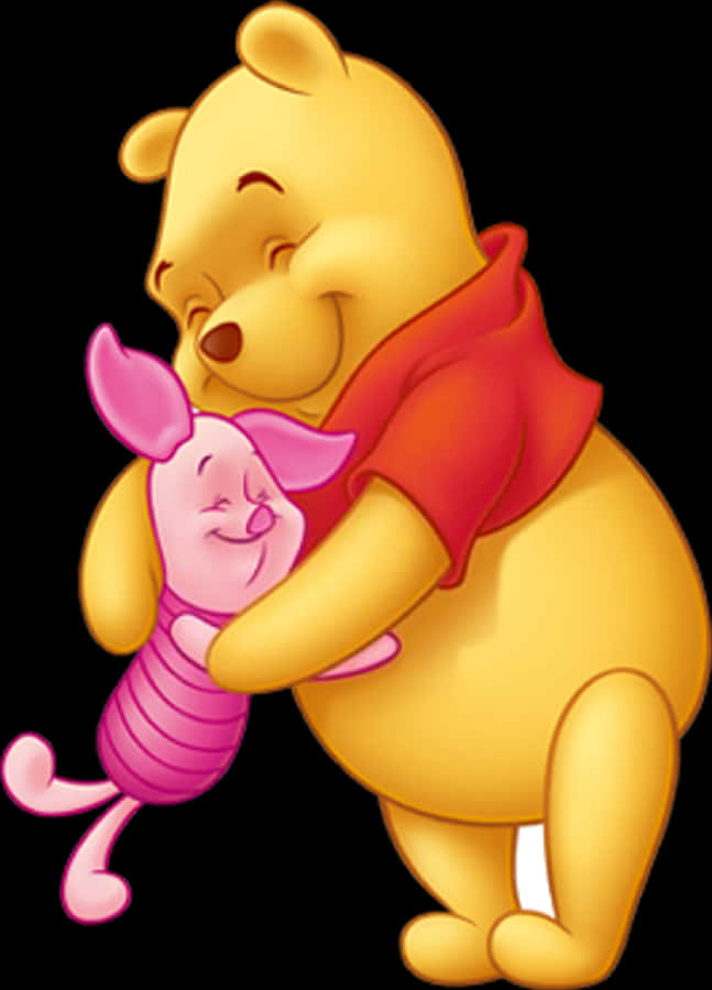 Winnie The Poohand Piglet Hug PNG