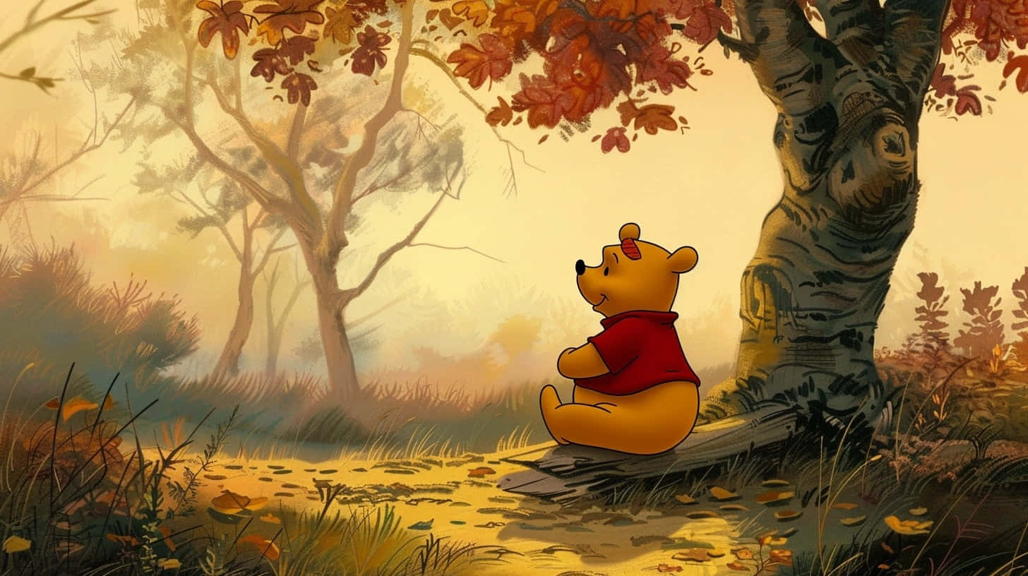 Winniethe Pooh Autumn Reflection Wallpaper