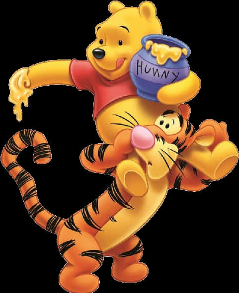 Winniethe Poohand Tigger Honey Fun PNG