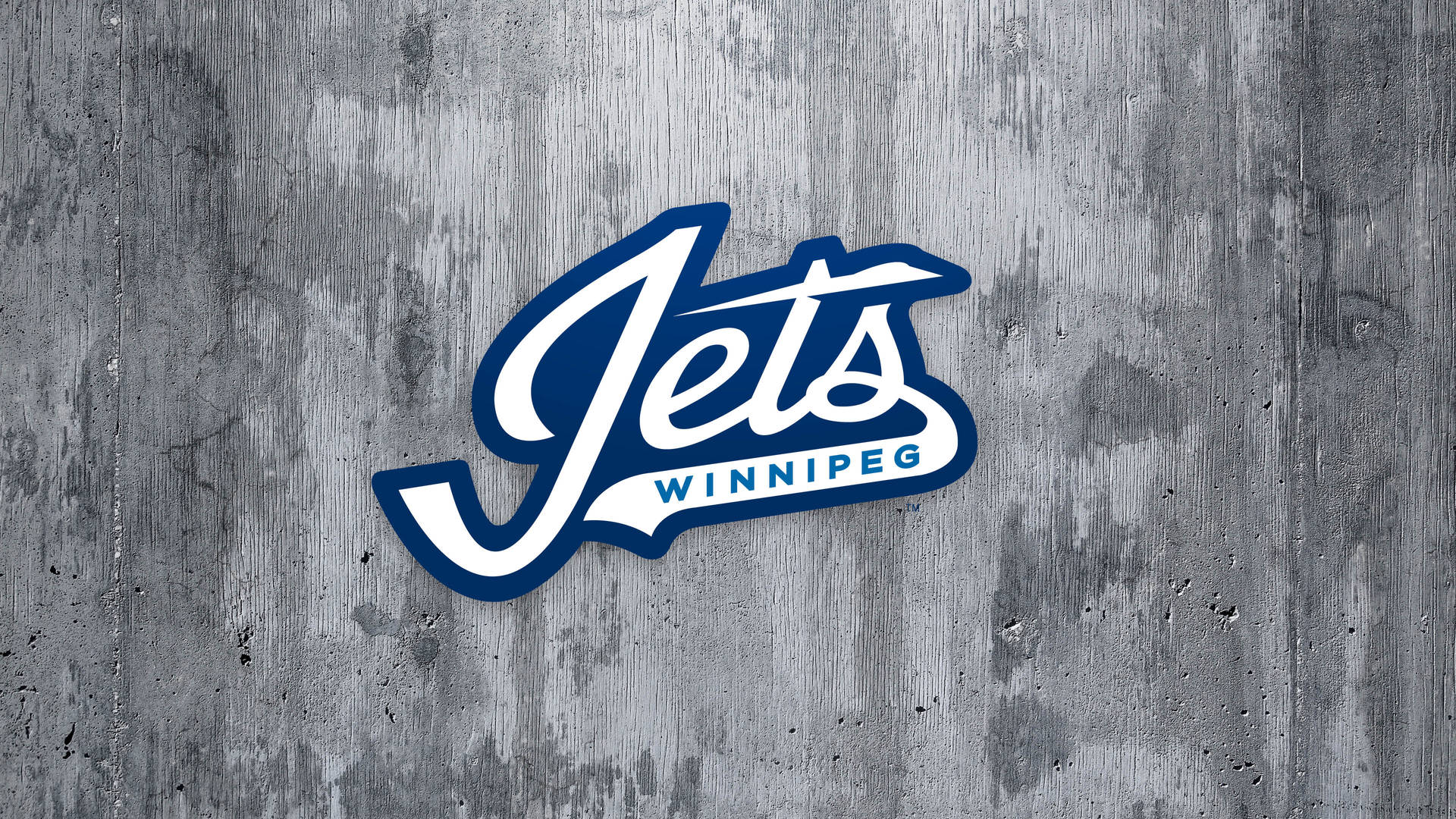 Winnipeg Jets Logo On Concrete Wall Wallpaper