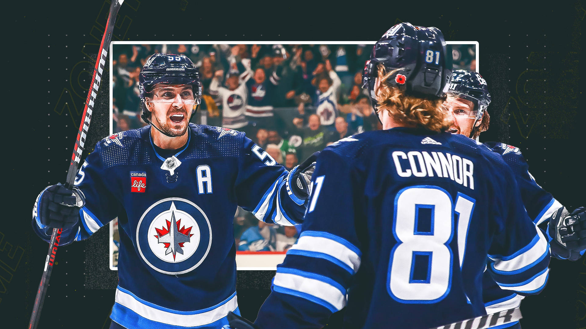 NHL Stars Kyle Connor and Mark Scheifele of the Winnipeg Jets in action. Wallpaper