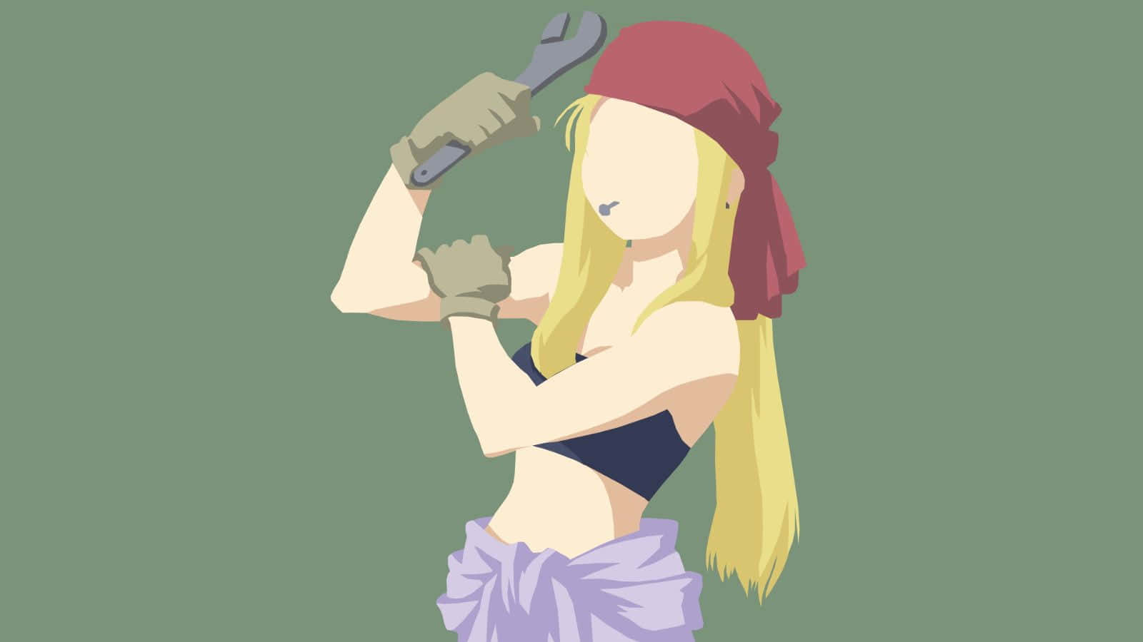 Winry Rockbell striking a pose Wallpaper