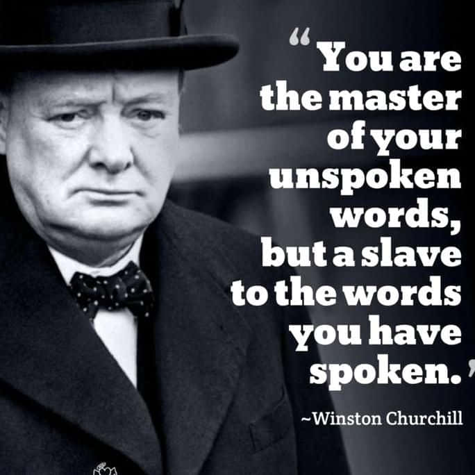 Winston Churchill Unspoken Words Quote Wallpaper