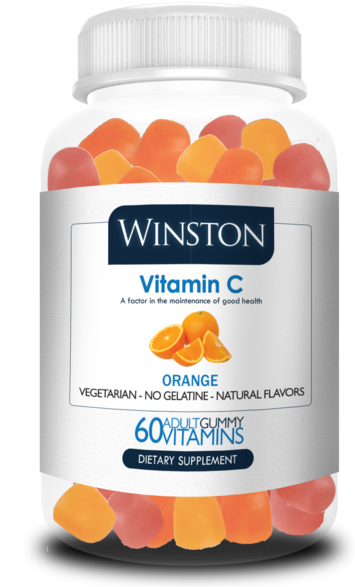 Winston Vitamin C Gummy Supplement Bottle PNG