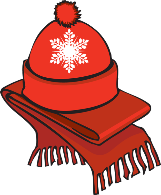 Winter Accessories Red Hat Scarf Clipart PNG