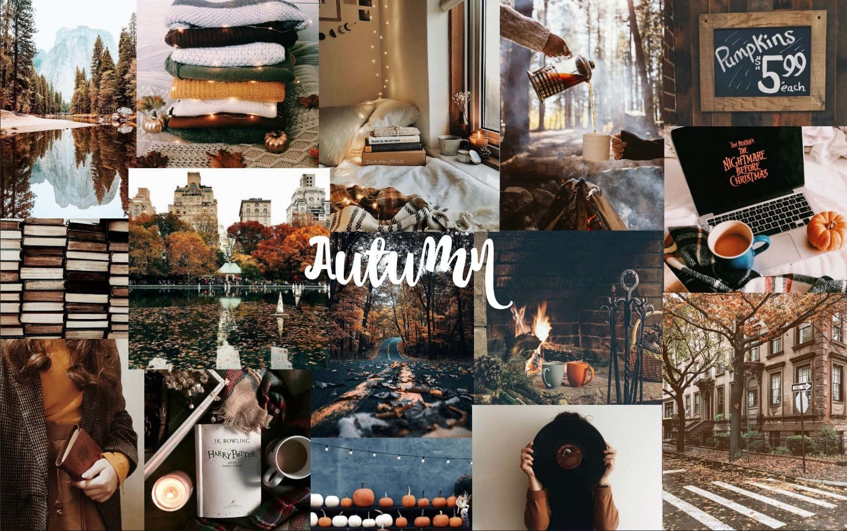 Cozy Winter Aesthetic Collage Wallpaper