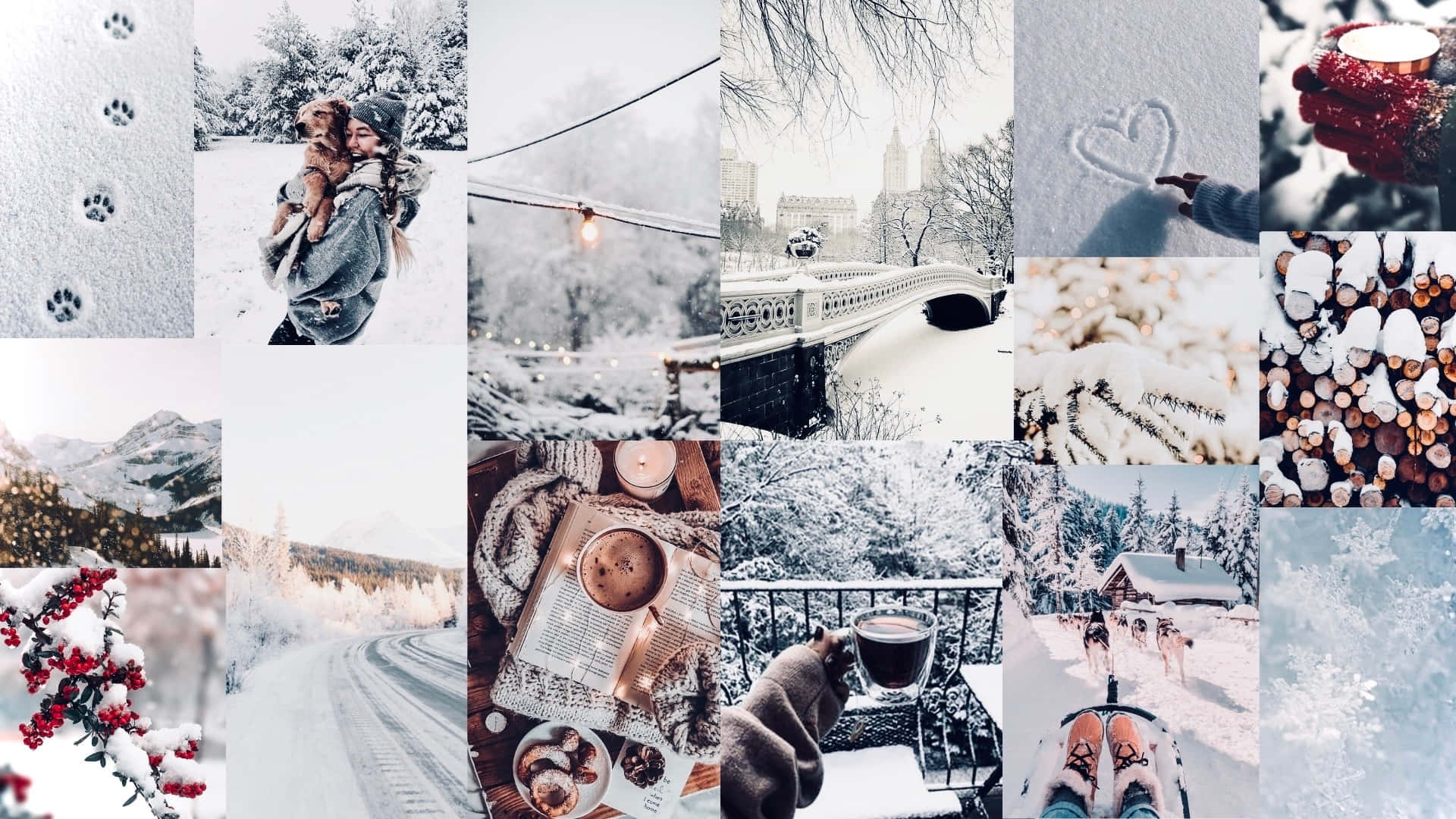 Winter cozy aesthetic collage  Winter desktop background Christmas  wallpaper Aesthetic collage