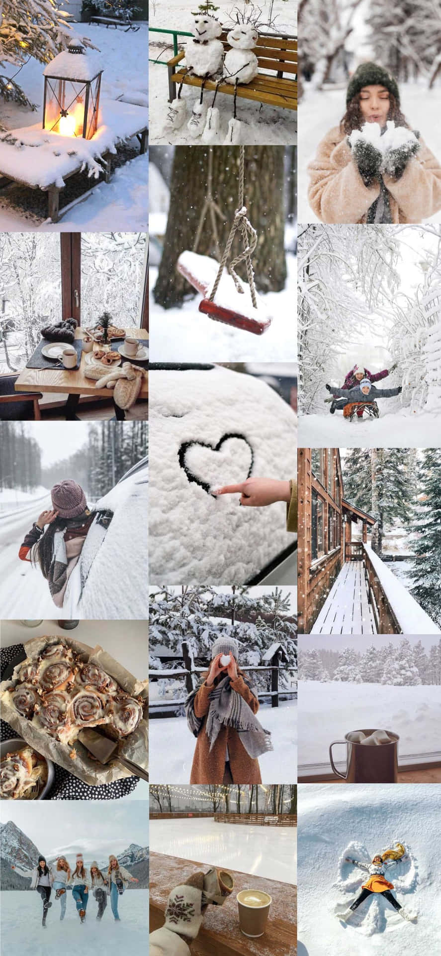 Opret din egen vintervidunderland med en smuk collage. Wallpaper
