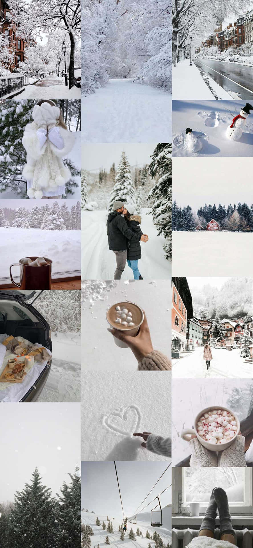 "A Wintry Morning - Aesthetic Collage" Wallpaper