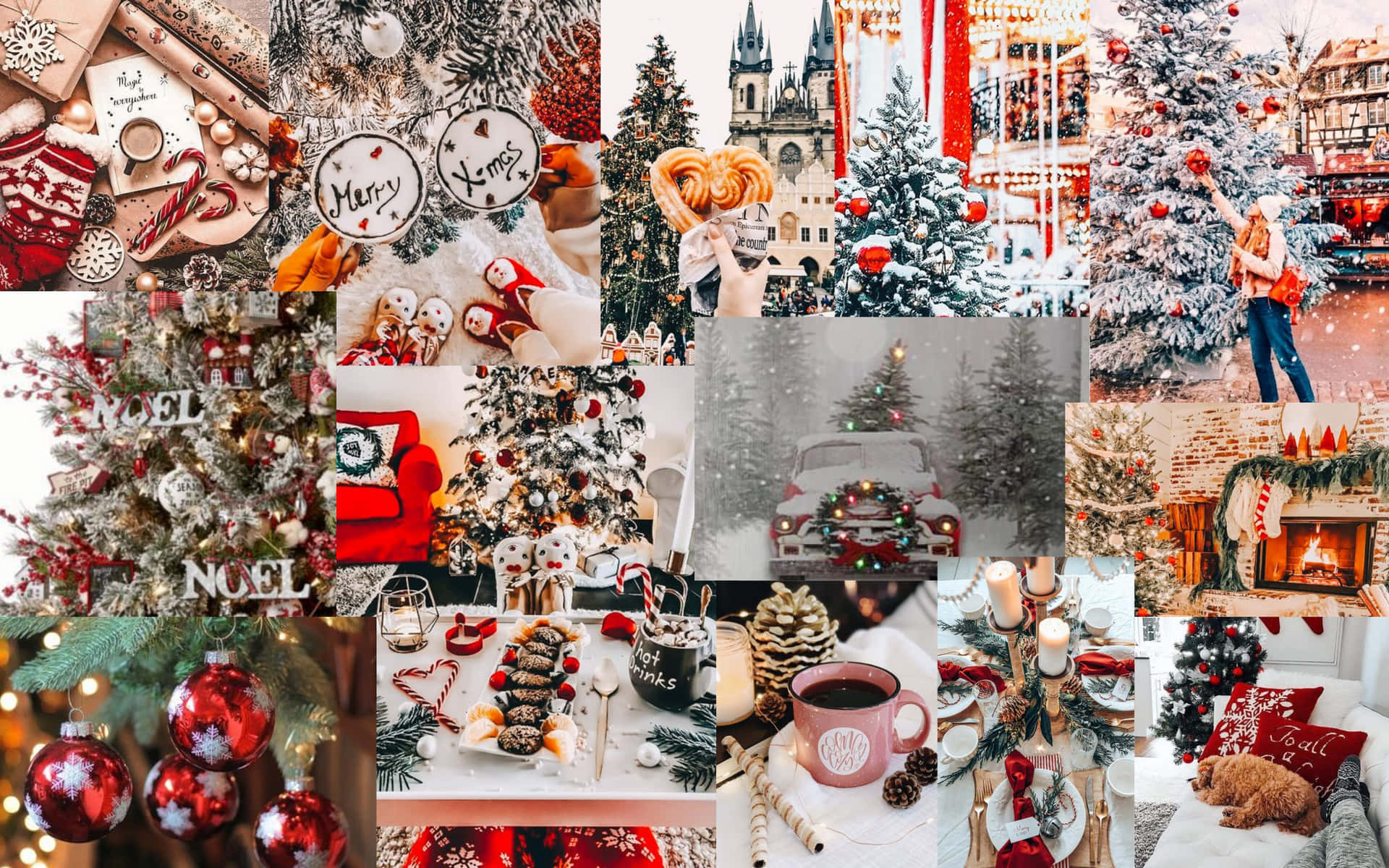 Fully embrace the winter season with this wintry aesthetic collage! Wallpaper