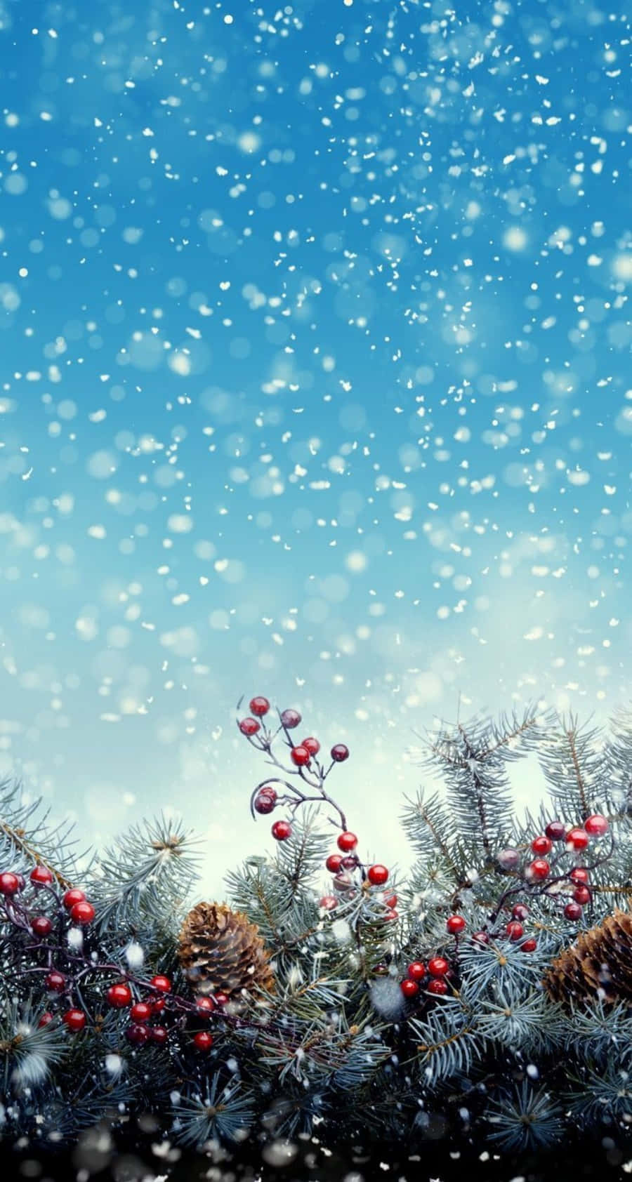 Winter Aesthetic Phone Snowflakes Christmas Ornaments Background