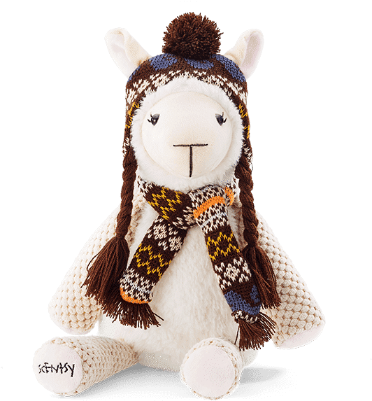 Winter Alpaca Plush Toy PNG