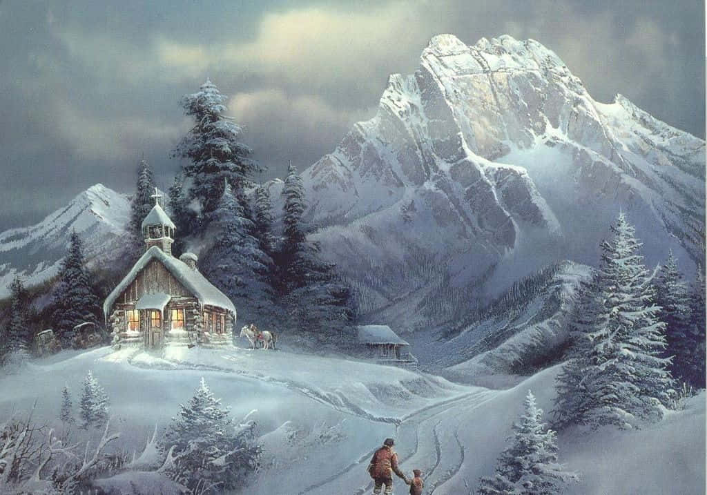 Snowy Winter Wonderland Landscape Wallpaper