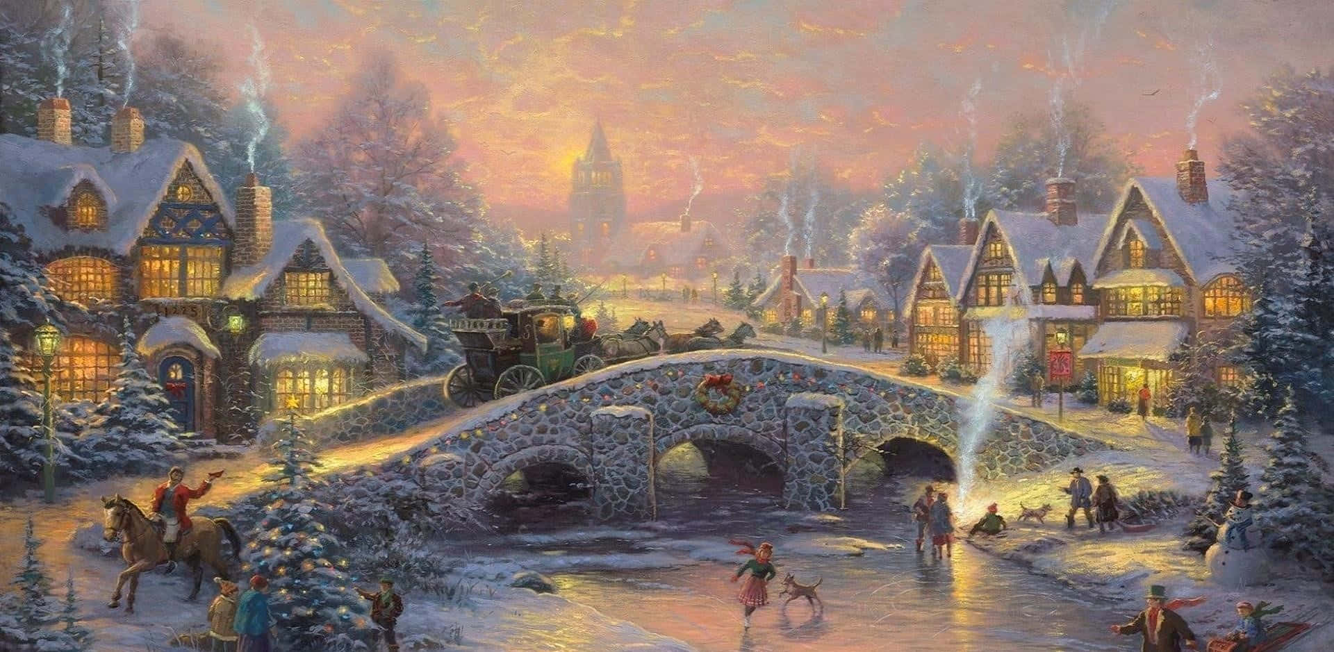 Enchanting Winter Wonderland Scene Wallpaper