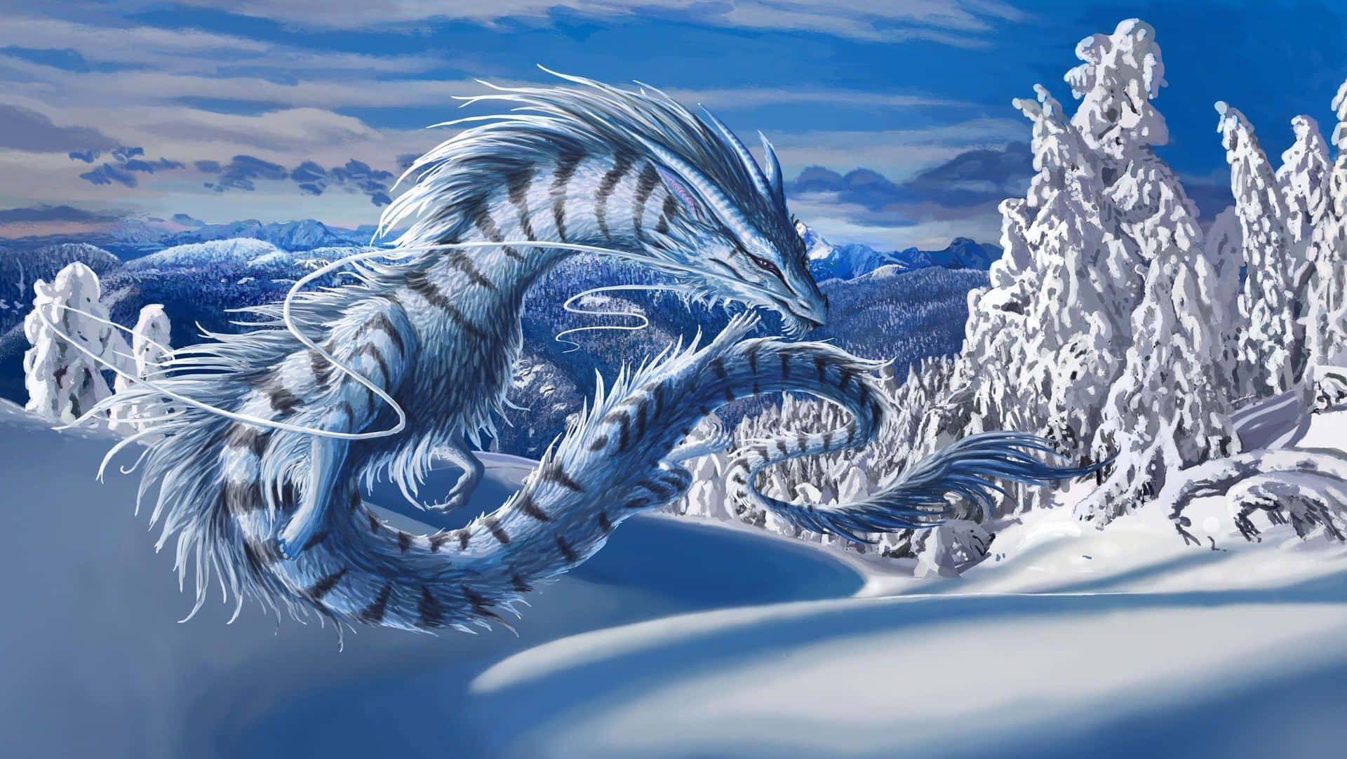 Majestic Winter Wonderland Scene Wallpaper