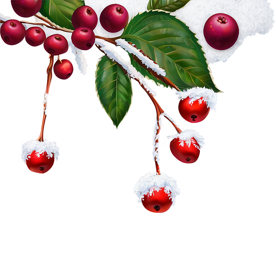 Winter Berries In Snow Png 04292024 PNG