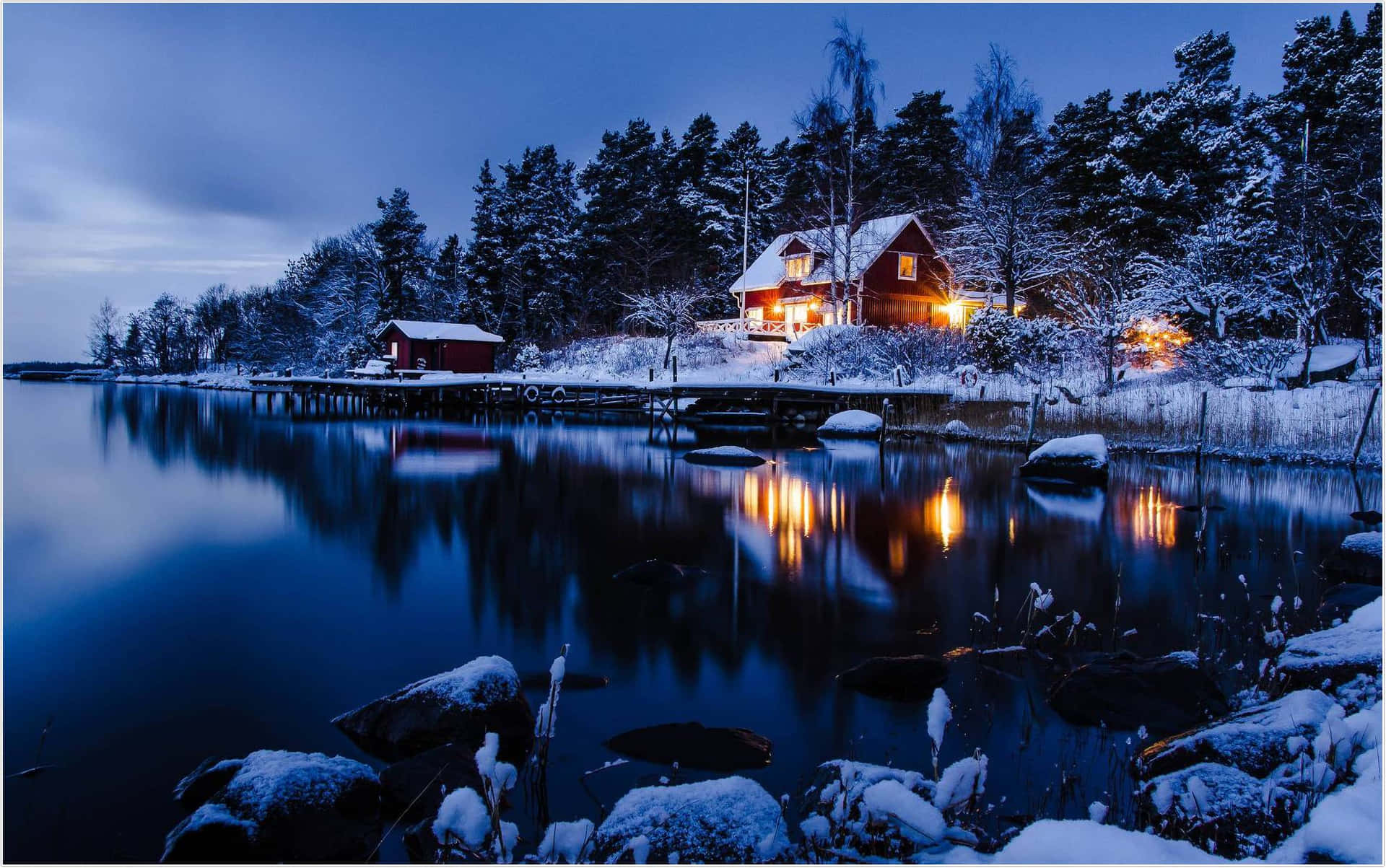 Calm and Serene Winter Landscape Wallpaper