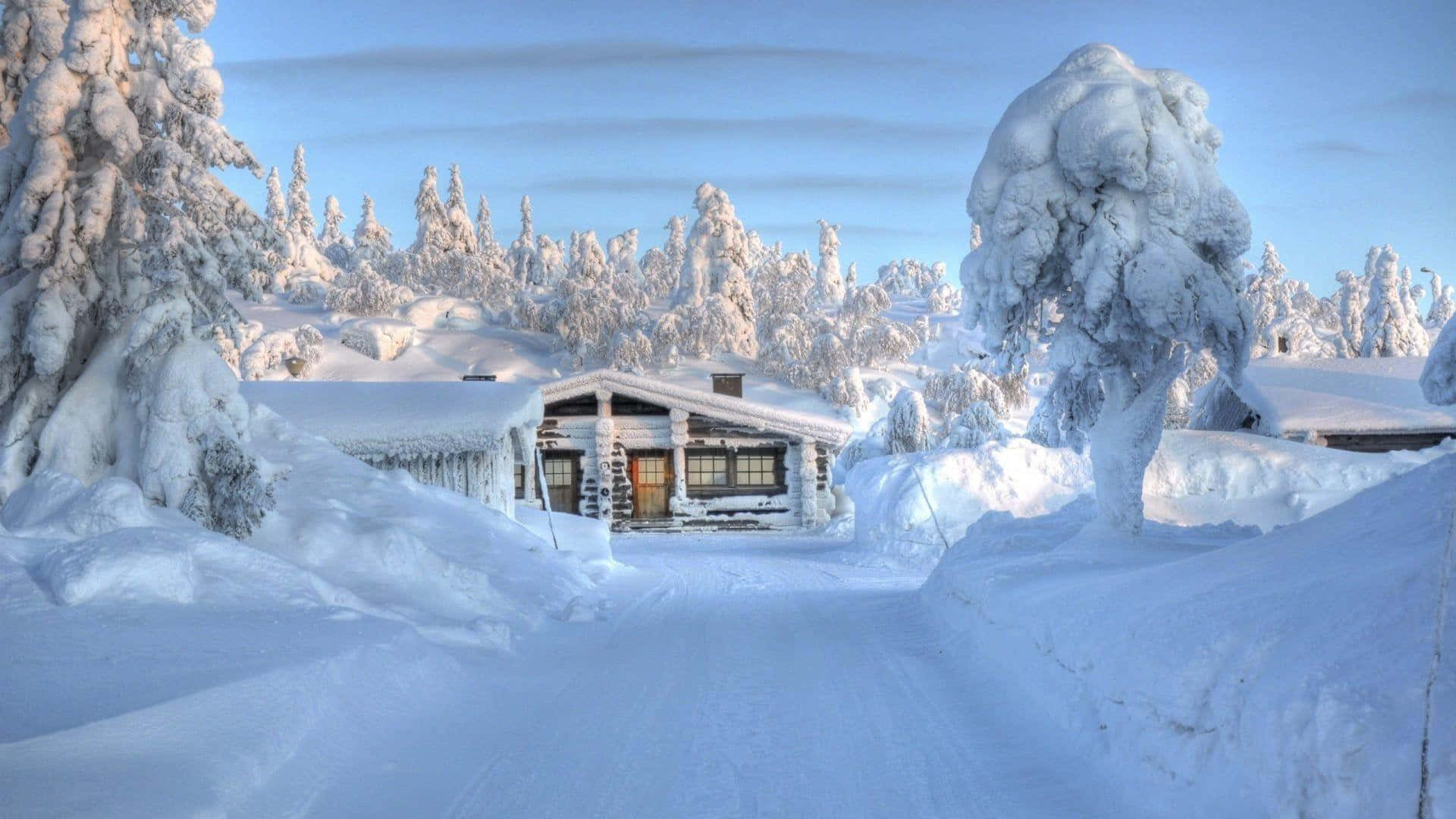 Cabane_ D'hiver_ Paysage_ Neigeux_ Kashmir Fond d'écran