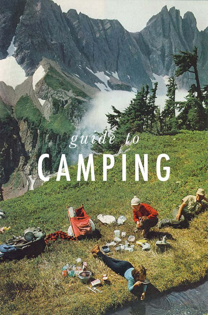 Cozy Winter Camping Scene Wallpaper
