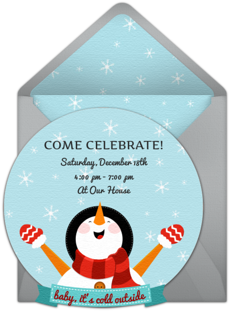 Winter Celebration Invitation Snowman PNG