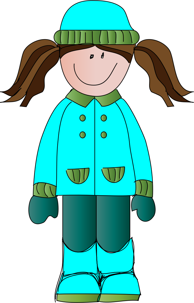 Winter Child Cartoon Character PNG