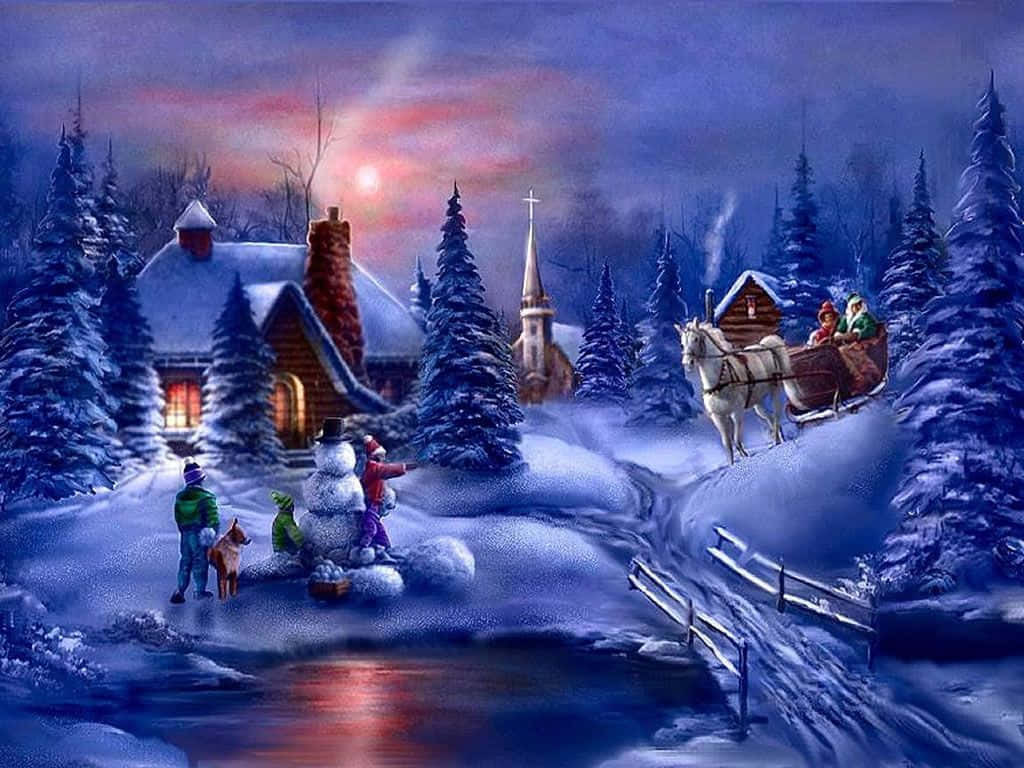 Enchanting Winter Wonderland Christmas Scene