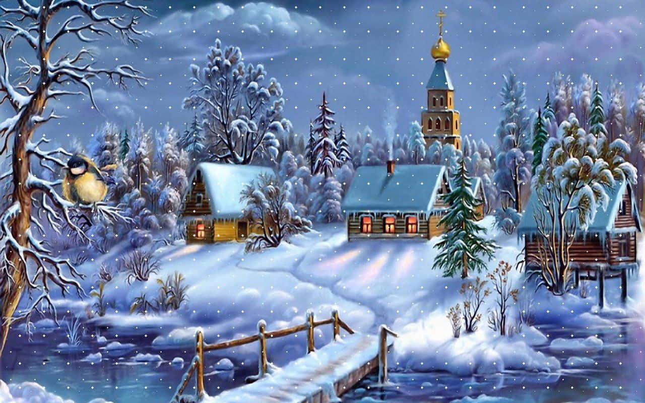 Magical Winter Wonderland Christmas Scene