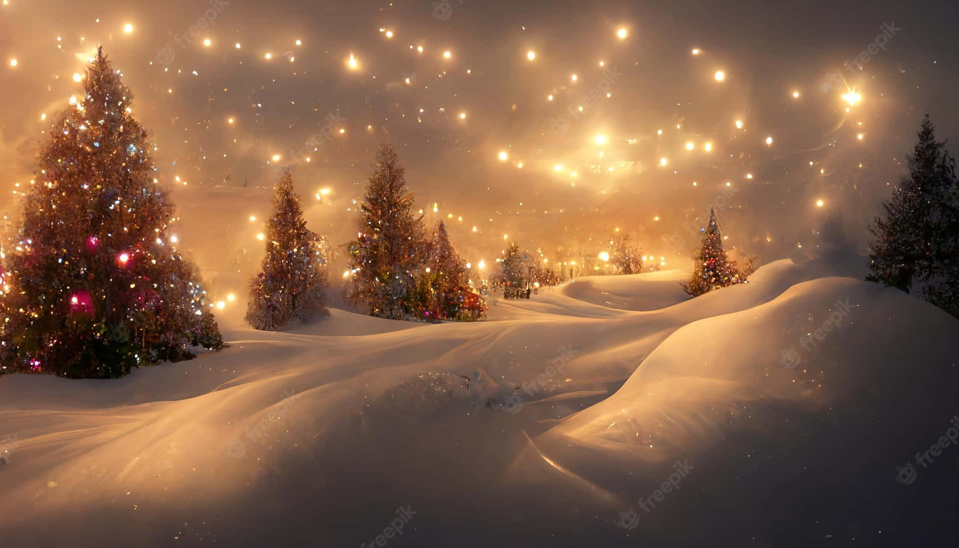 Enjoy the Winter Christmas Ambiance with a Desktop Background Wallpaper