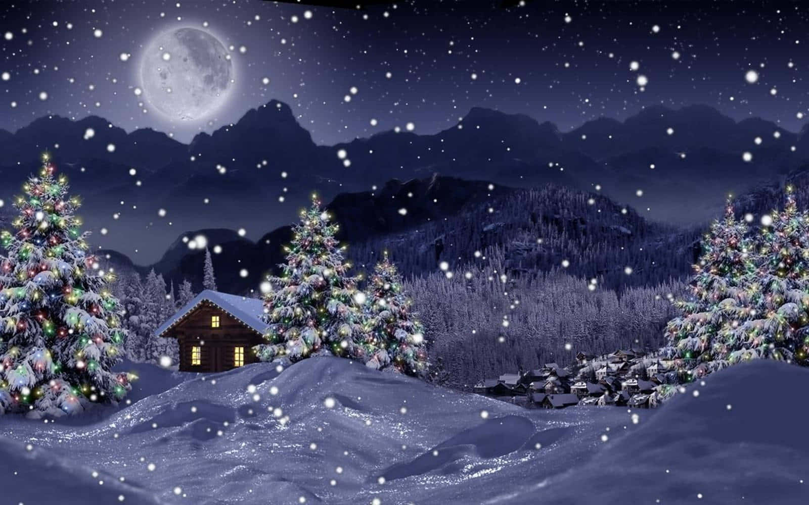 Holiday cheer with a beautiful winter Christmas desktop Wallpaper