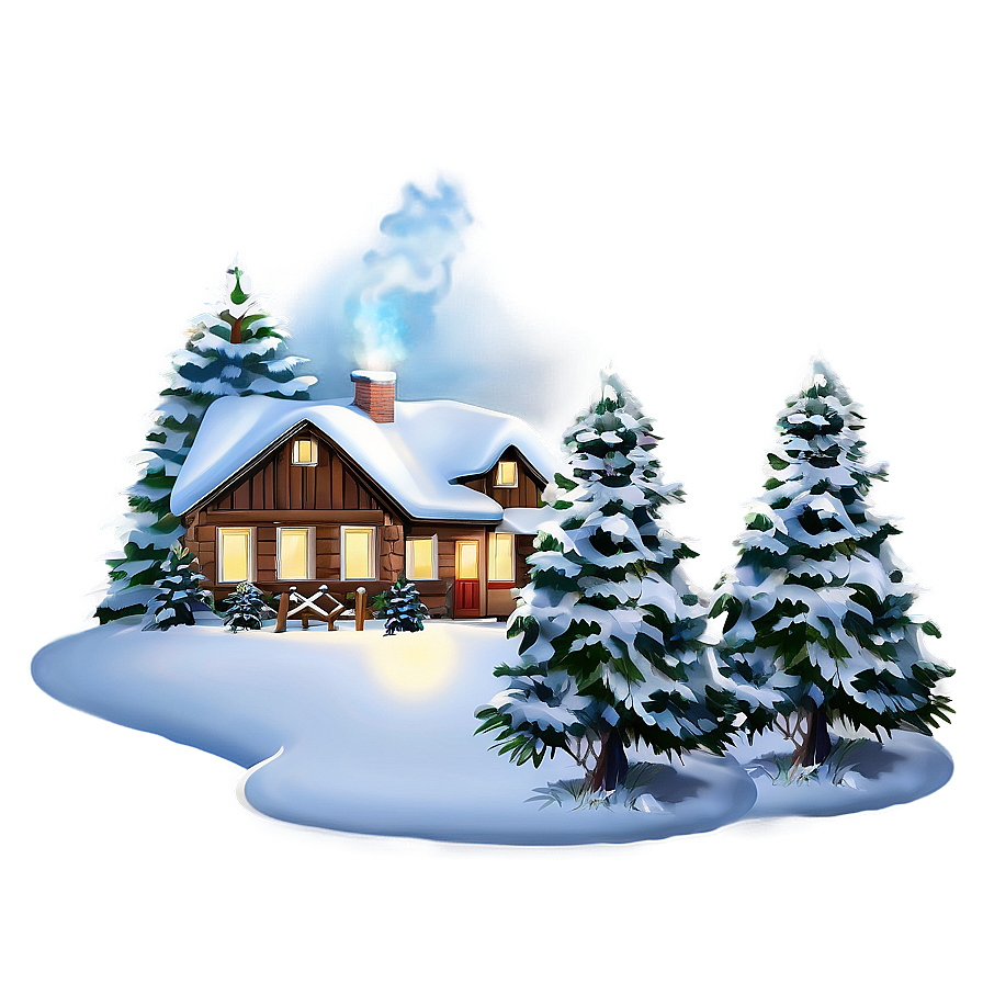 Winter Christmas Eve Snow Scene Png 06252024 PNG