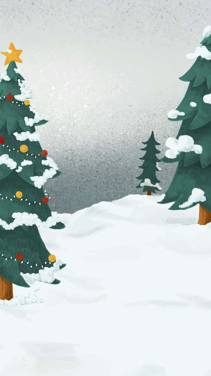 Winter_ Christmas_ Tree_ Snowy_ Landscape Wallpaper