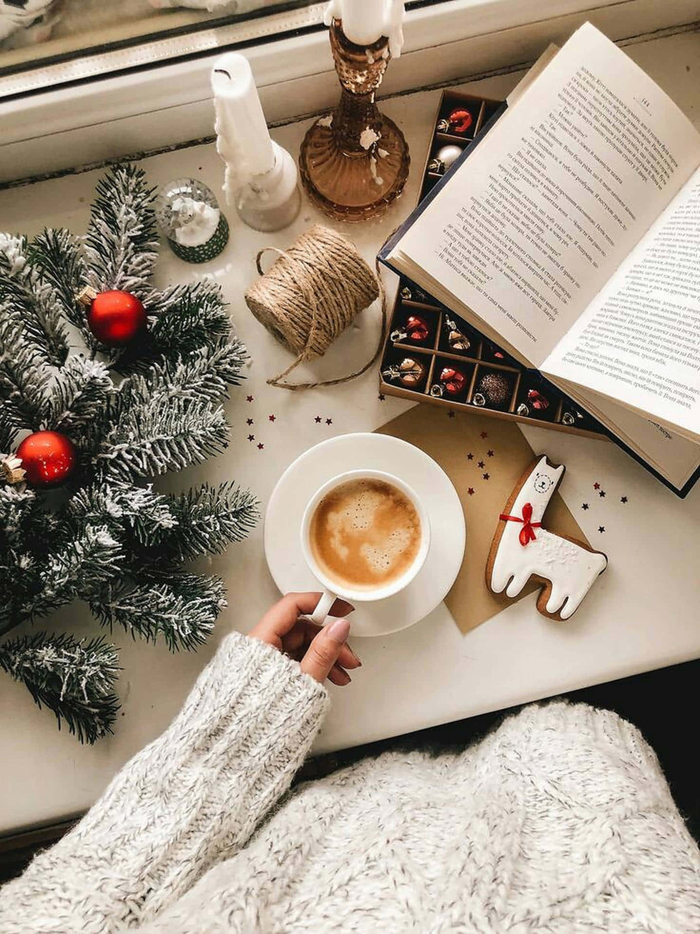 Winter Cozy Readingand Coffee Moment.jpg Wallpaper