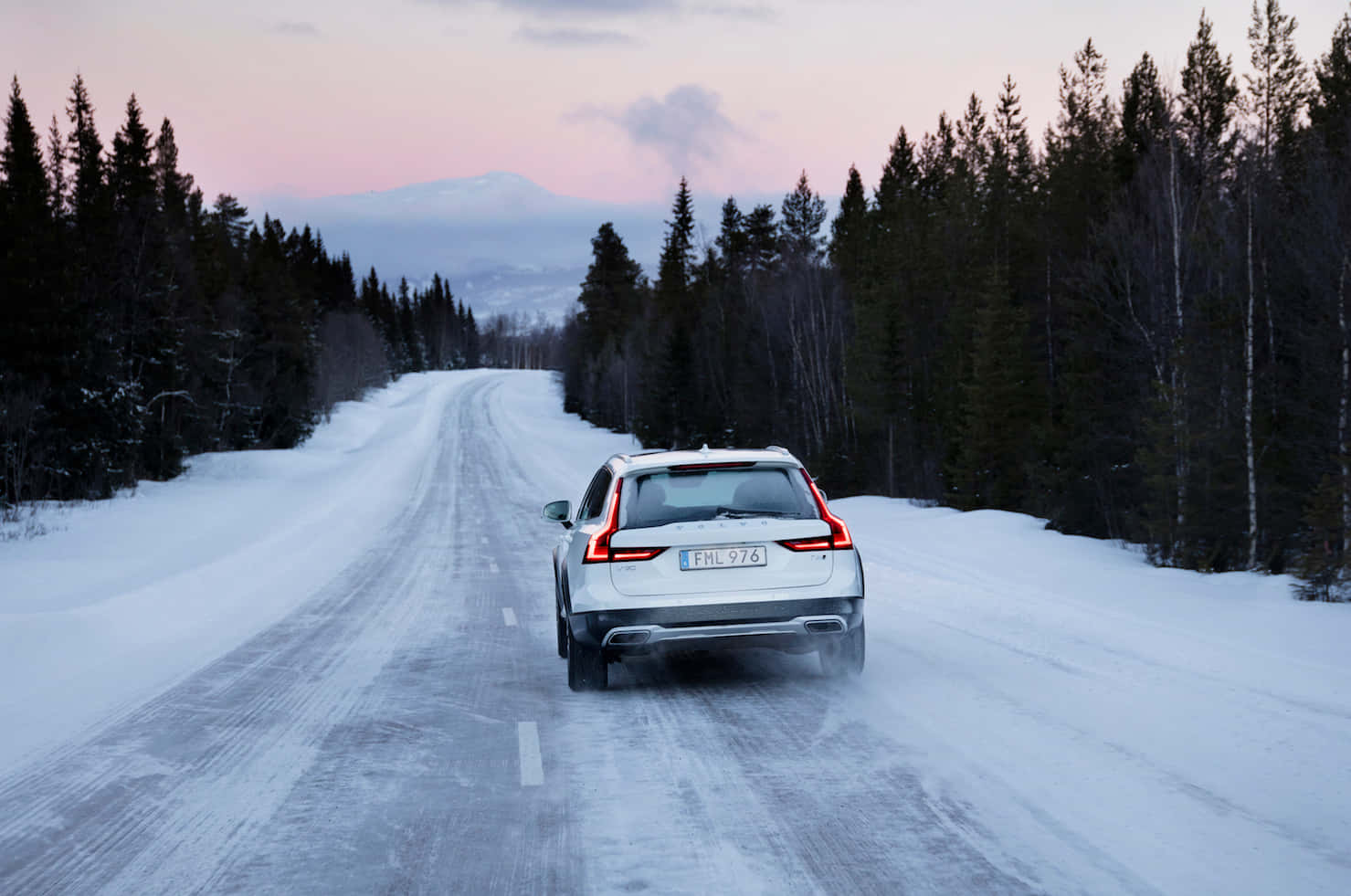 Driver Navigates Wintry Conditions Wallpaper