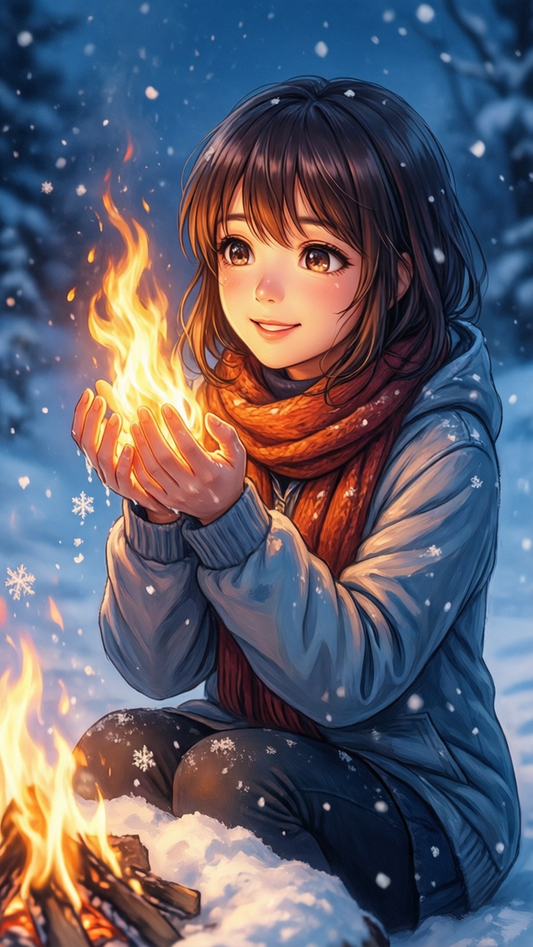Chama de Inverno Papéis de Parede