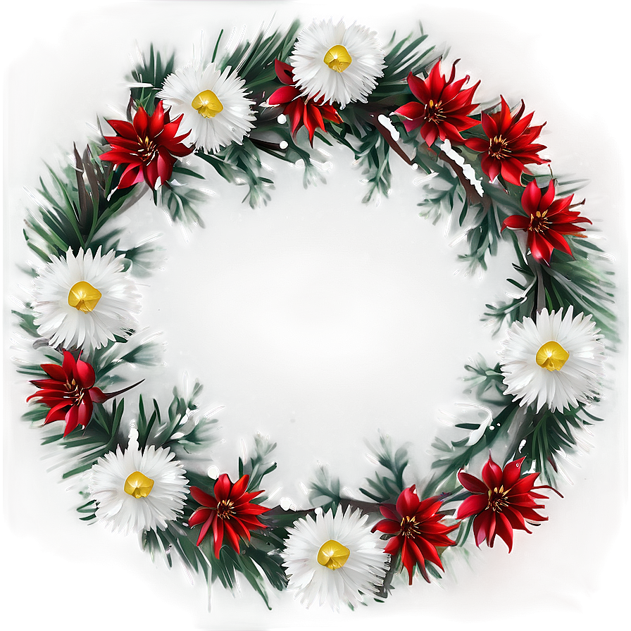 Winter Flower Circle Png 06252024 PNG