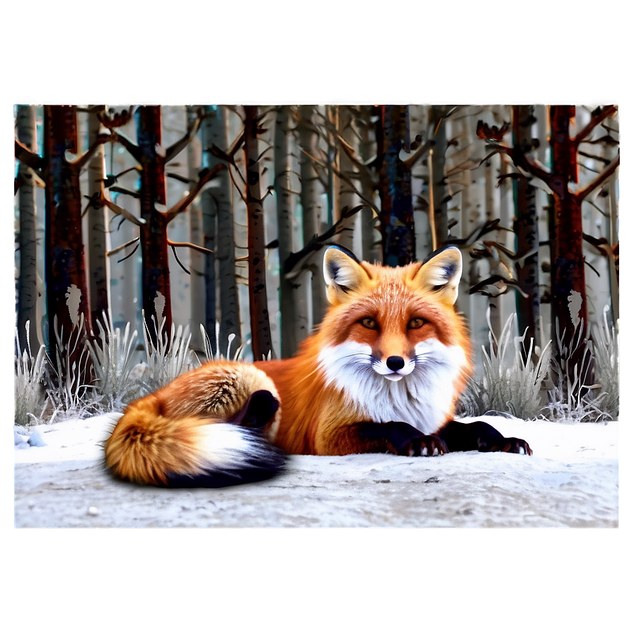 Download Winter Fox Scene Png 05062024 