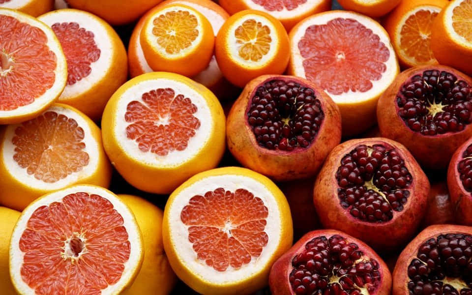 A medley of delicious winter fruits Wallpaper