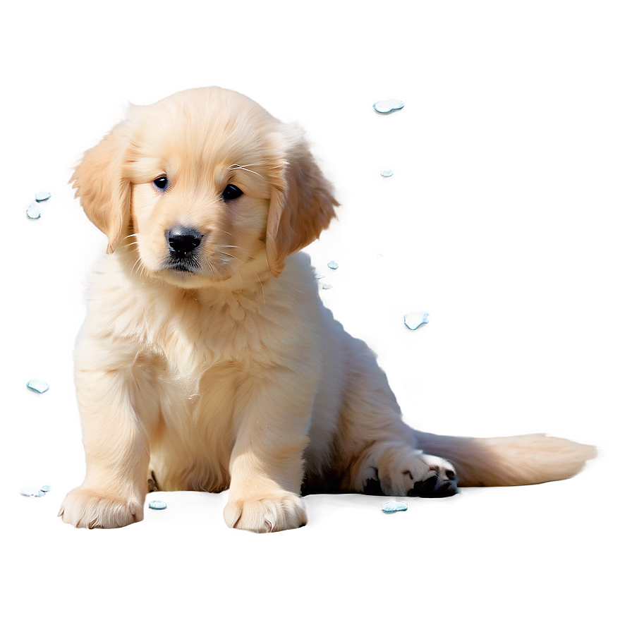 Winter Golden Retriever Puppy Png 06252024 PNG