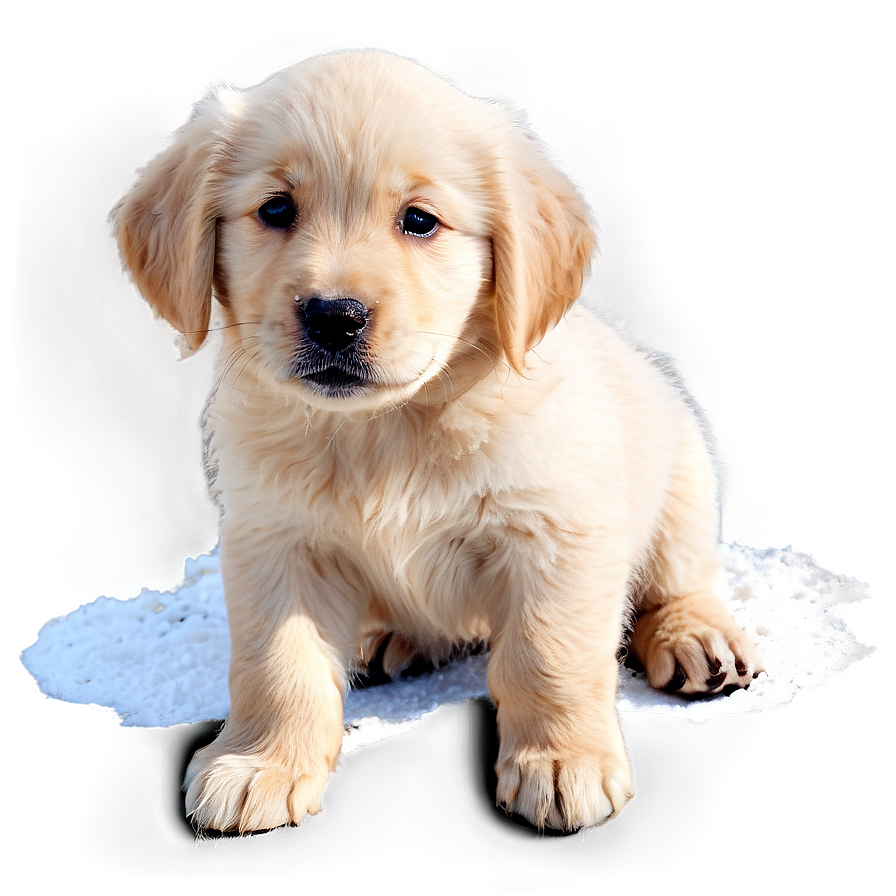 Winter Golden Retriever Puppy Png Yux PNG