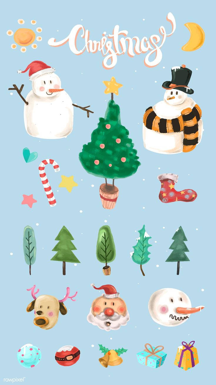Winter Holiday Art Christmas Phone Wallpaper