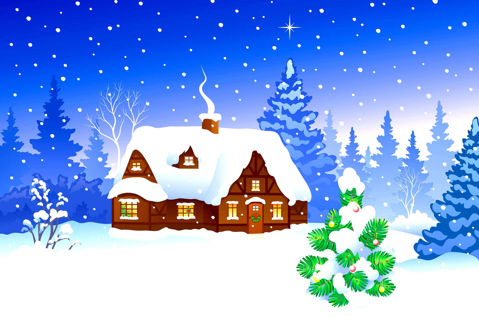 Winter Holiday Desktop Digital Artwork Wallpaper