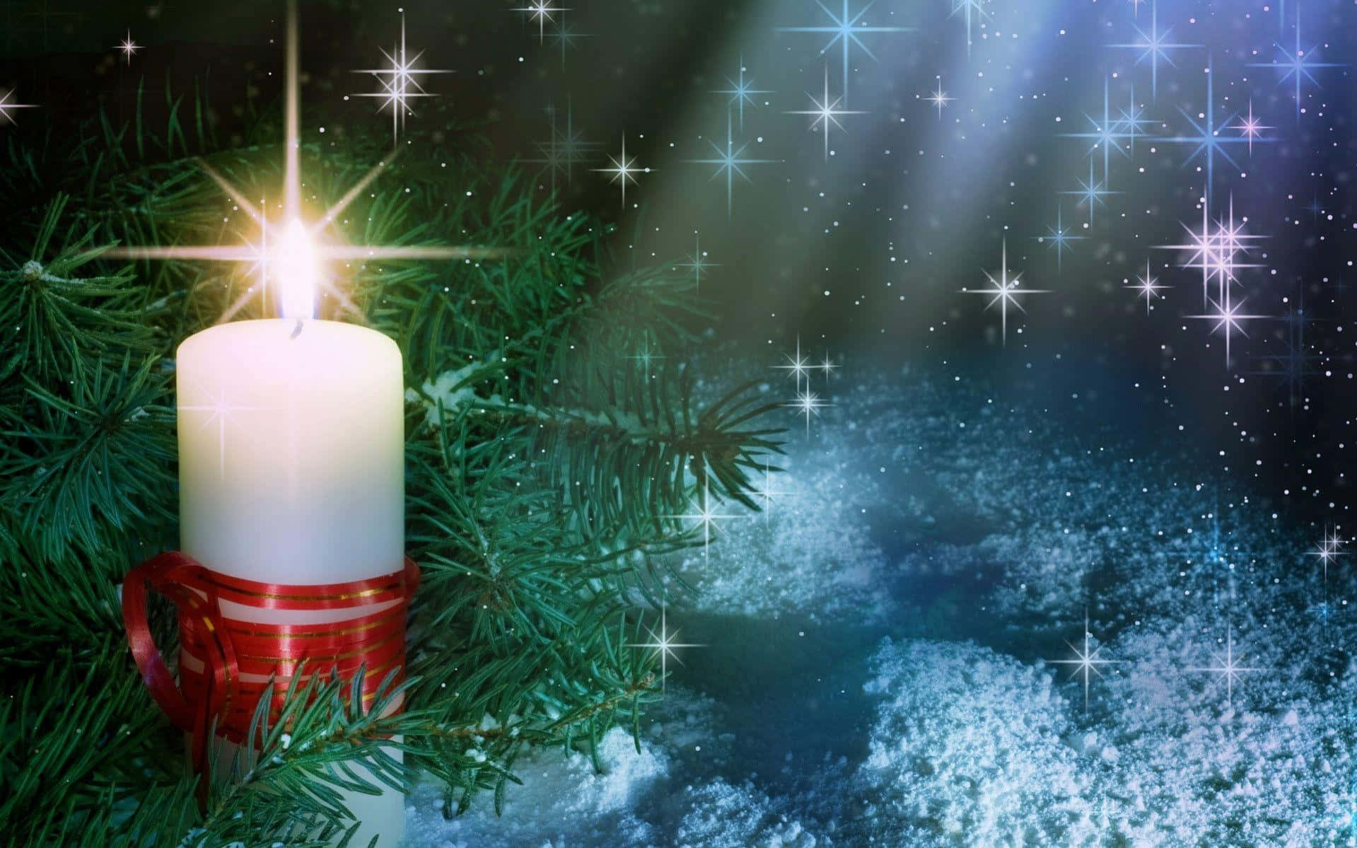 Winter Holiday Desktop With Advent Candle Wallpaper